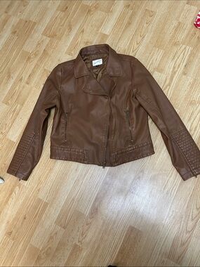Universal Thread Brown Faux Leather Moto Jacket